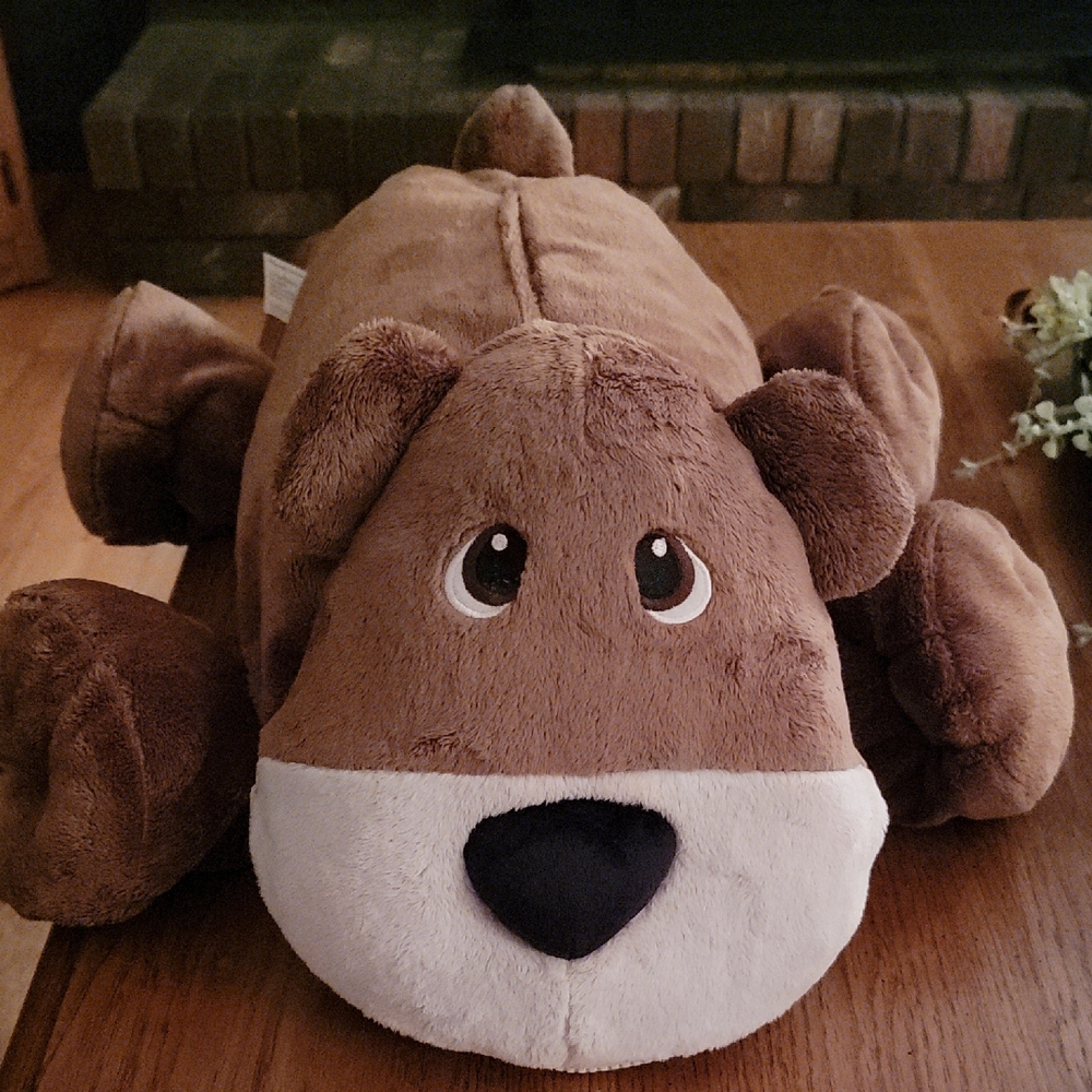 Plush Dog Toy - Brown and White